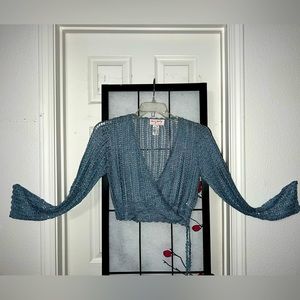 Open Stitch Crochet Wrap Crop Top